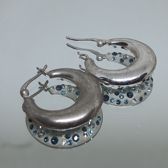 Royal Blue & S295 Swarovski Crystal Earrings - Picture 3 of 4